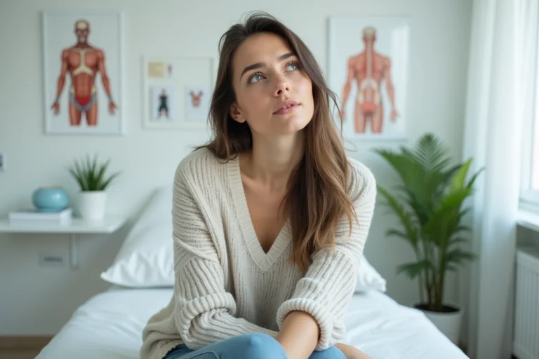 Femme en consultation dans un cabinet médical moderne