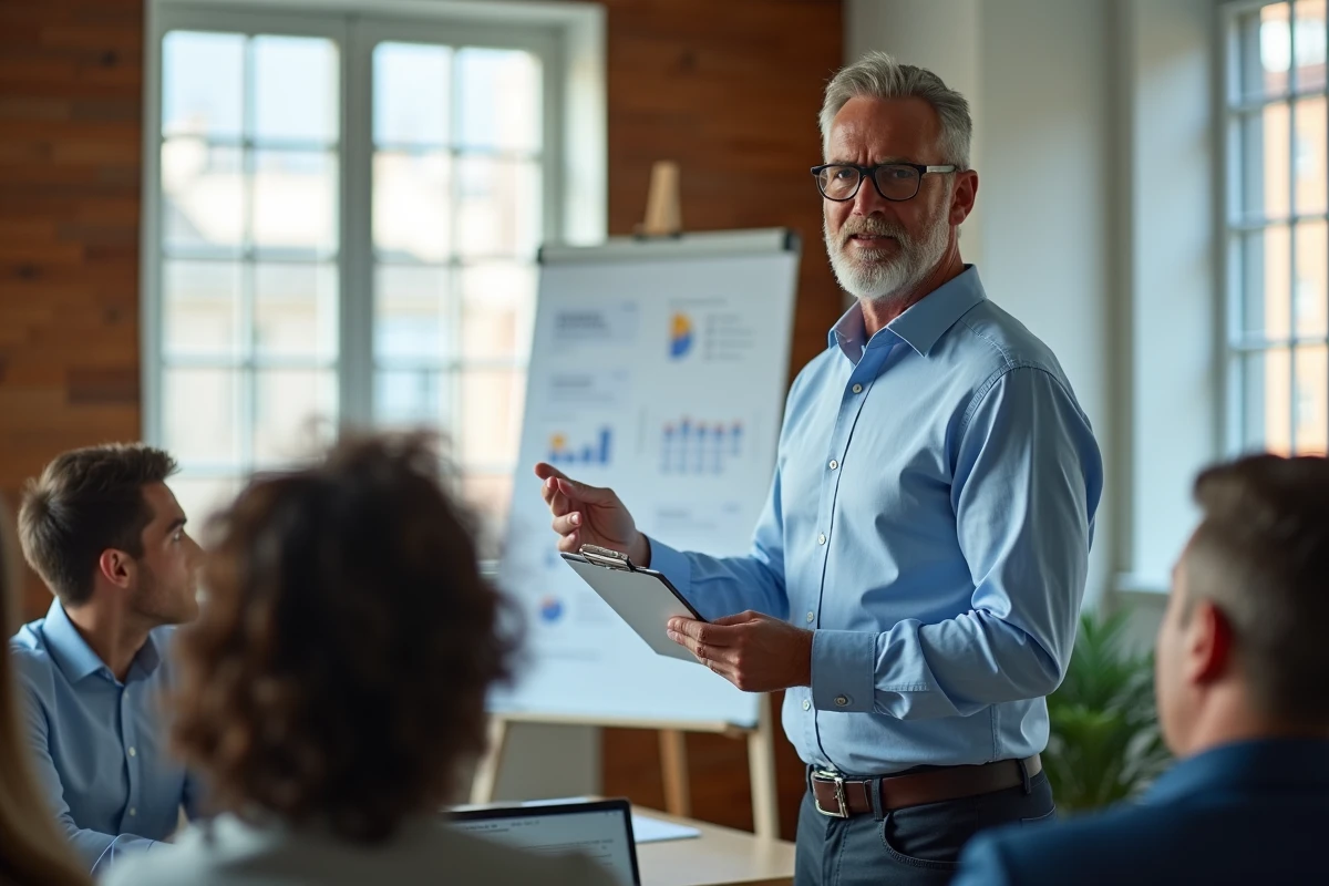 Homme en formation lors d